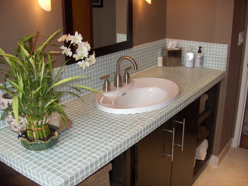 Granite Tile Bathroom Countertop