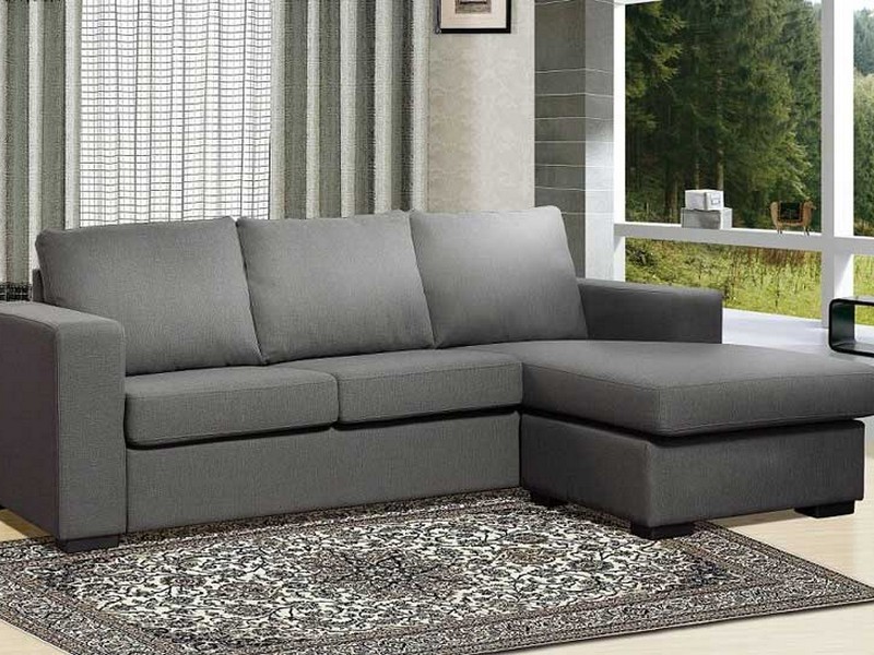 Gray Leather Sectional Sofa With Chaise