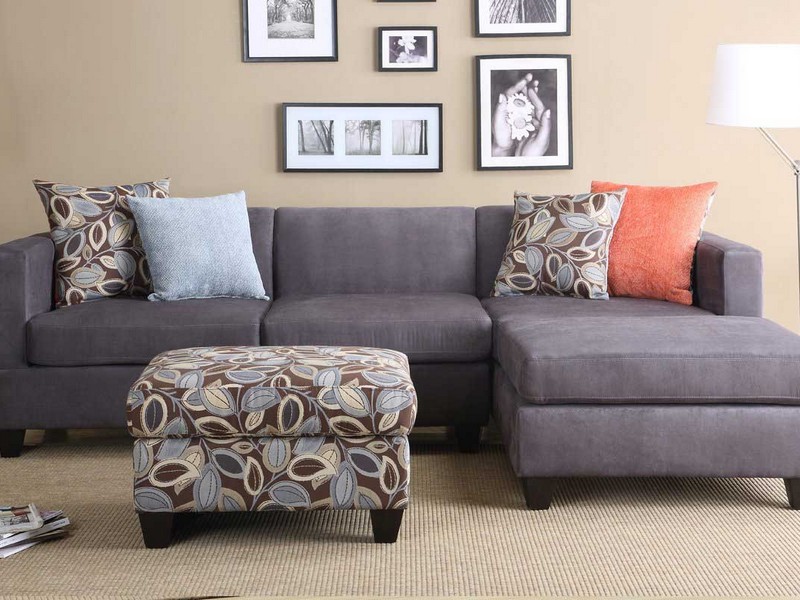 Gray Microfiber Sectional Couch