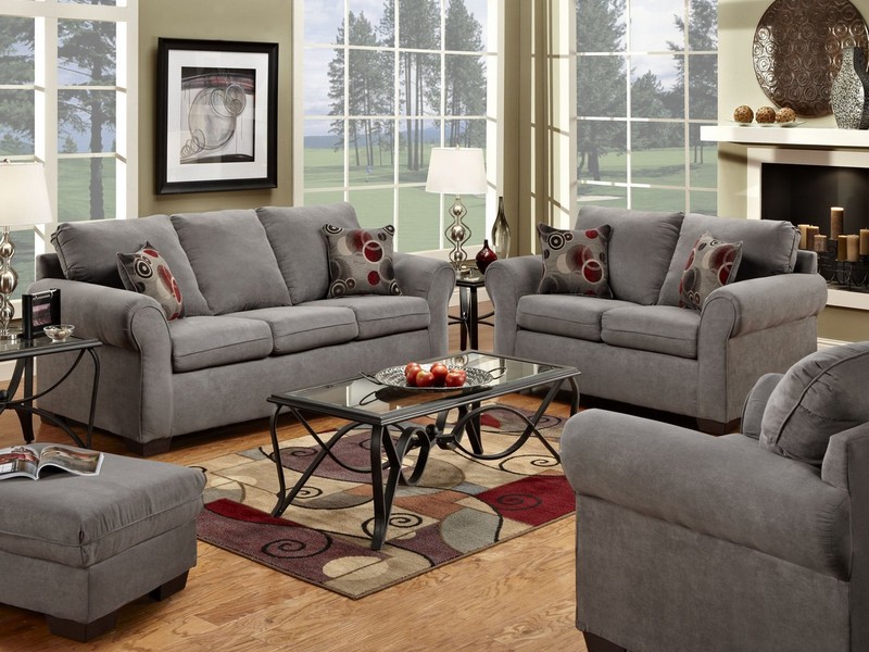 Gray Microfiber Sofa