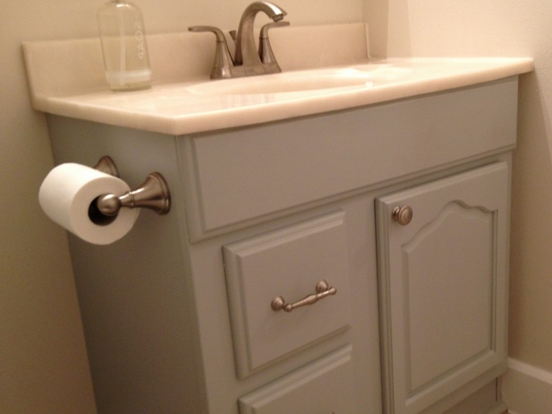 Gray Painted Bathroom Vanity