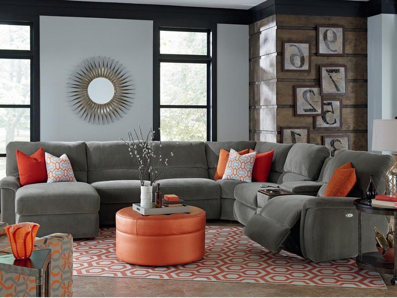 Gray Sectional Sofa With Recliner