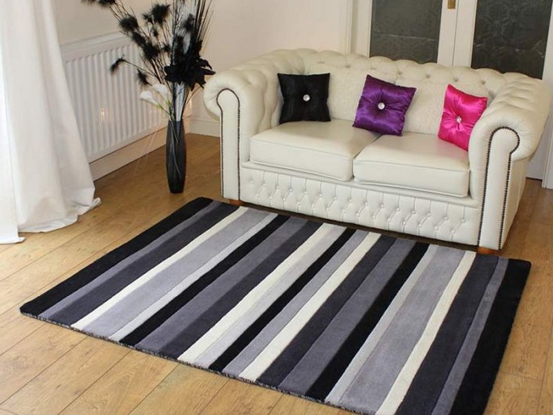 Gray Striped Rug