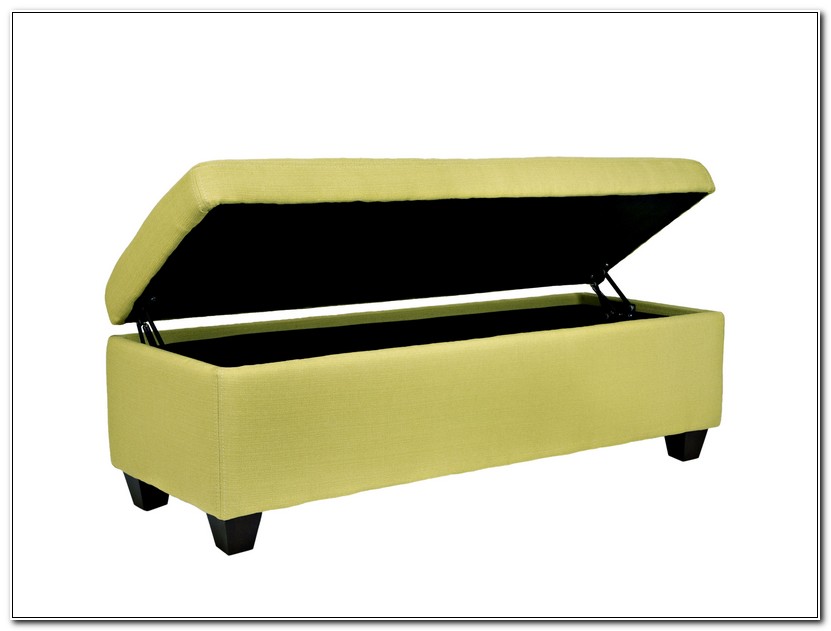 Green Storage Ottoman Bench