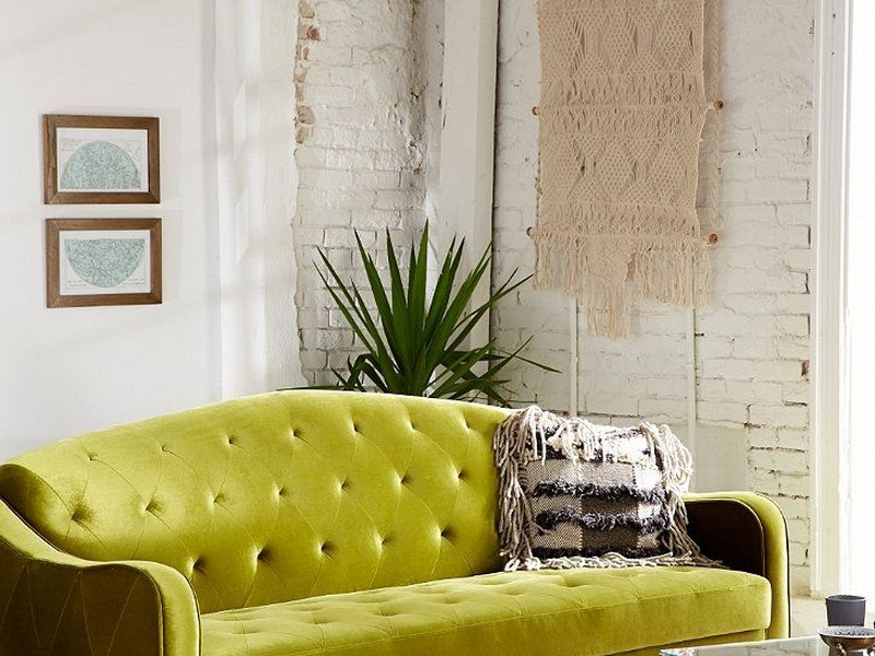 Green Velvet Couch Urban Outfitters