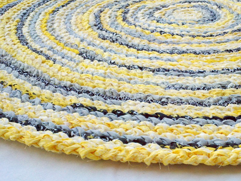 Grey And Yellow Bath Rug