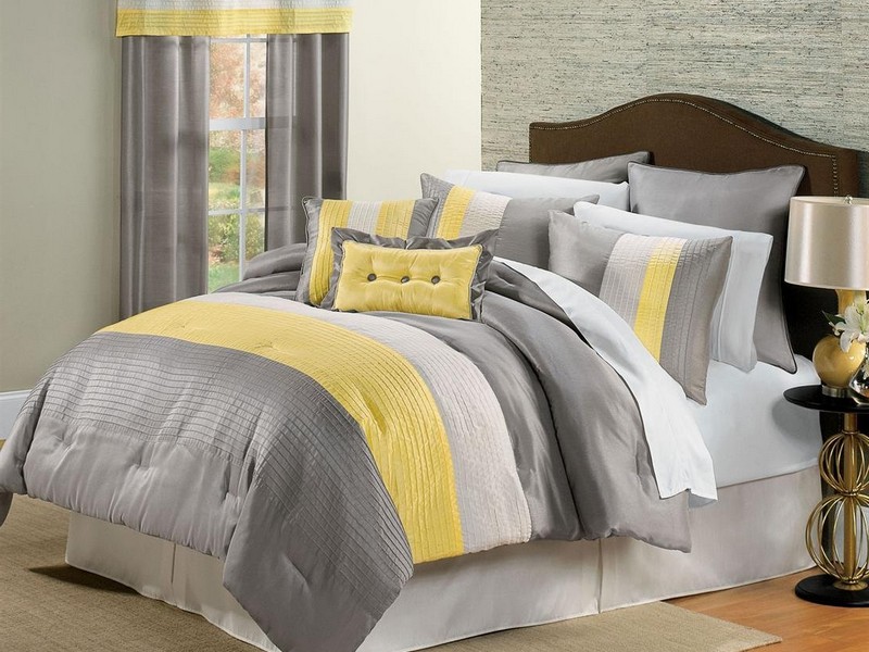 Grey And Yellow King Size Bedding