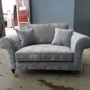 Grey Crushed Velvet Couch