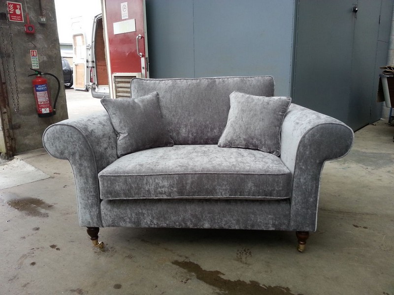 Grey Crushed Velvet Couch