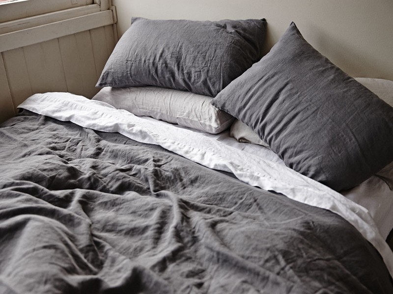 Grey Linen Duvet Cover