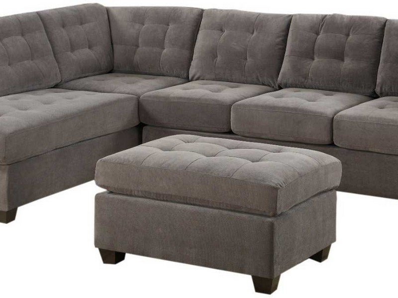 Grey Microfiber Sectional Couch