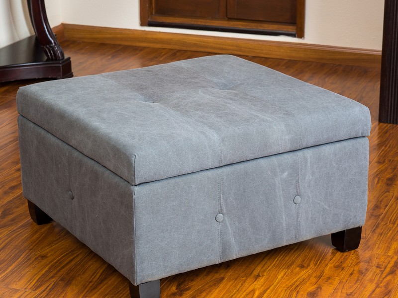 Grey Ottoman Storage Box