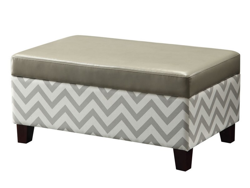 Grey Storage Ottoman