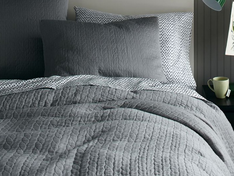 Grey Textured Duvet Cover