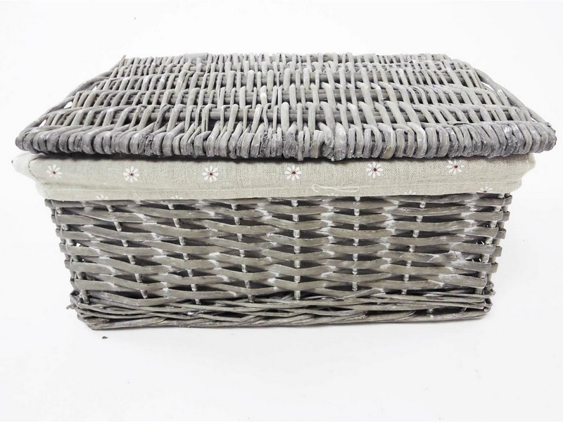 Grey Wicker Bathroom Storage