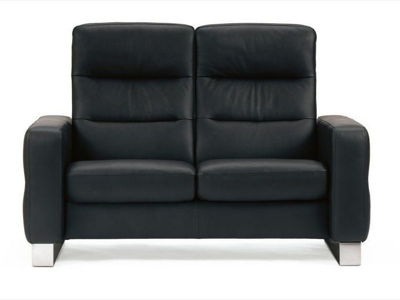 High Back Leather Loveseat