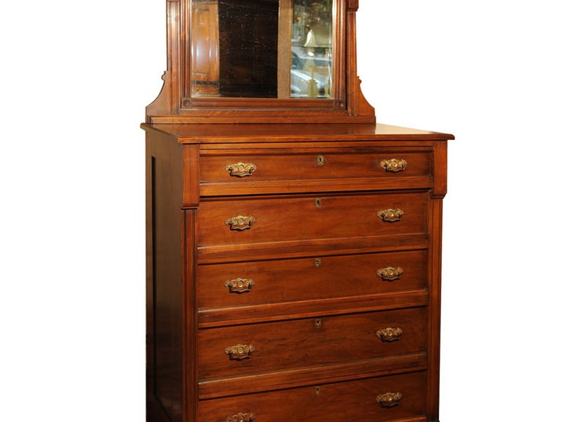 Highboy Dresser With Mirror