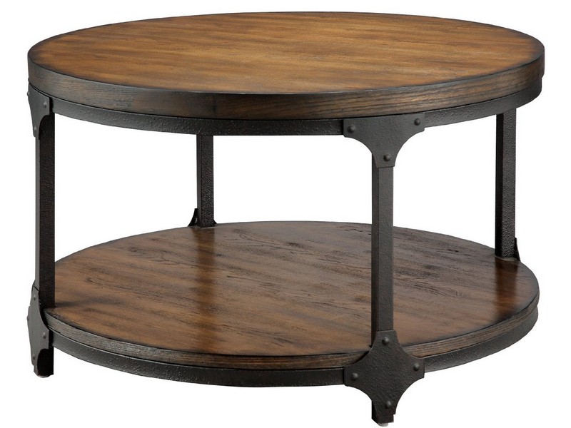 Industrial Style Round Coffee Table