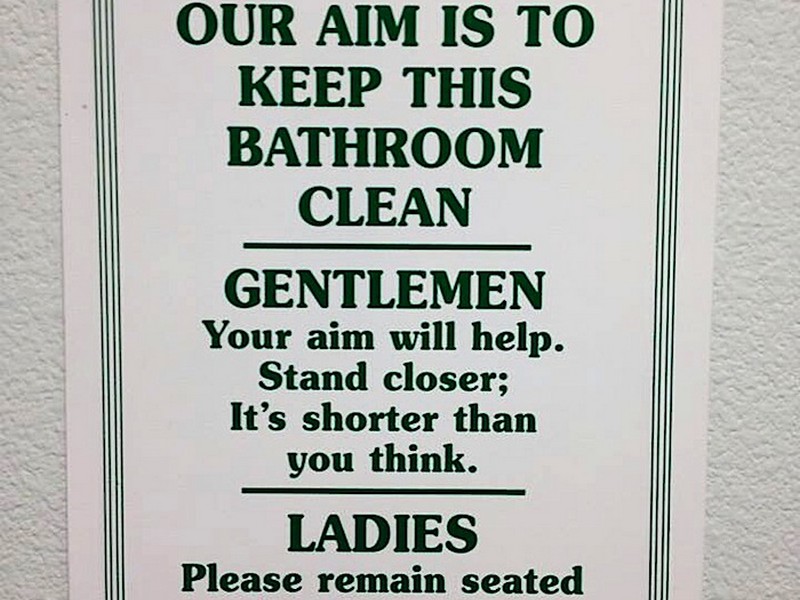 Keep Clean Bathroom Signs Funny