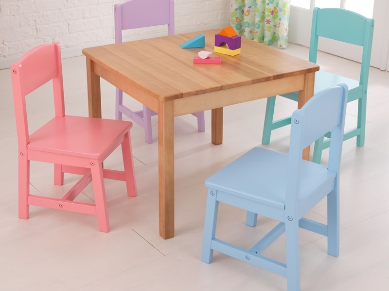 Kidkraft Farmhouse Table 4 Chair Set Pecan 21451