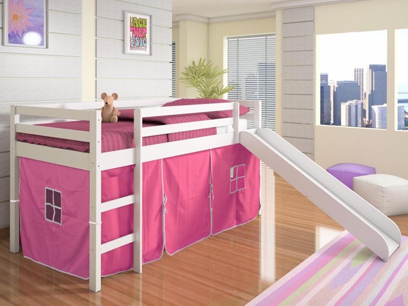 Kids Twin Loft Bed With Slide