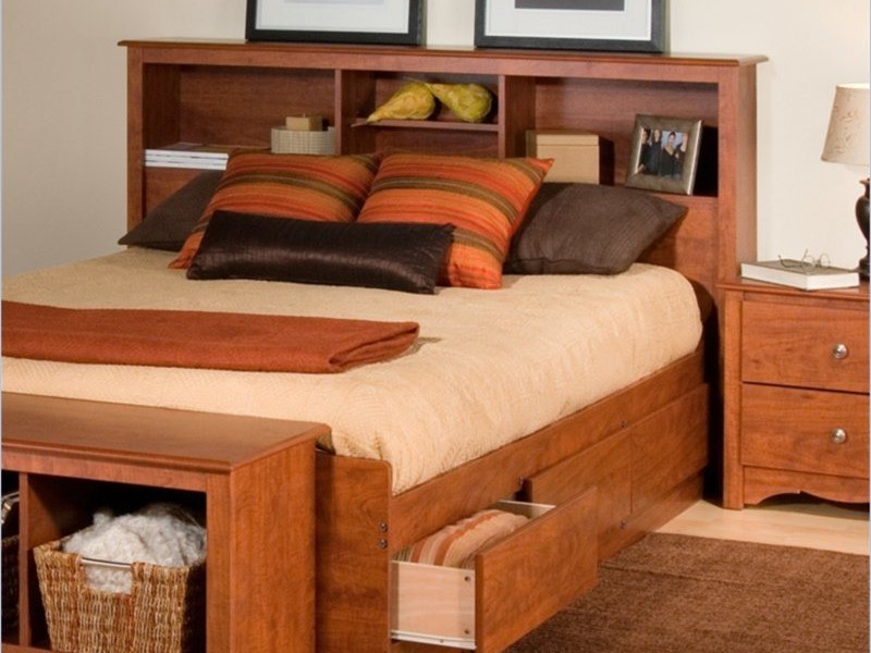 King Bookcase Headboard Oak