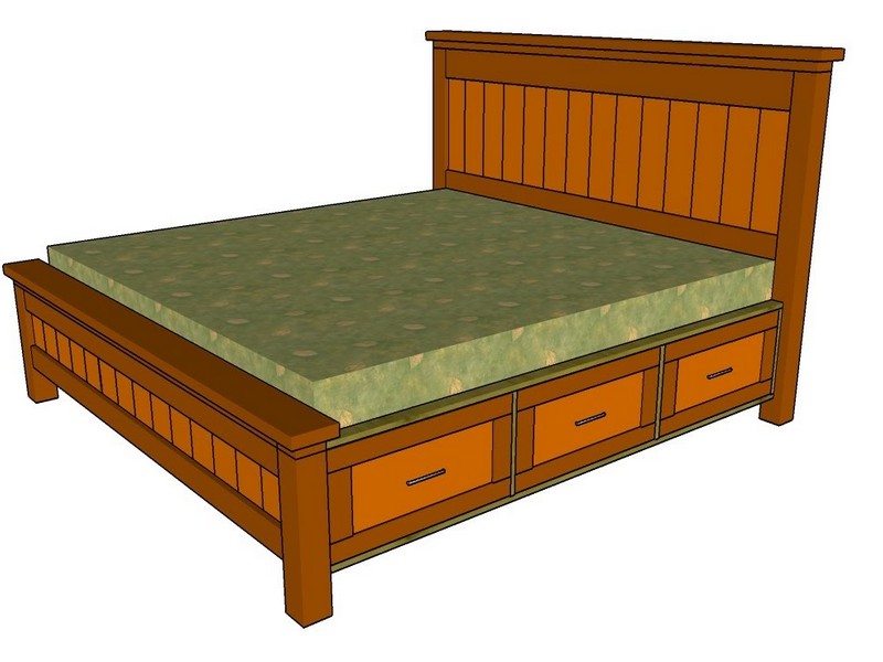 King Size Bed Frame With Drawers Plans