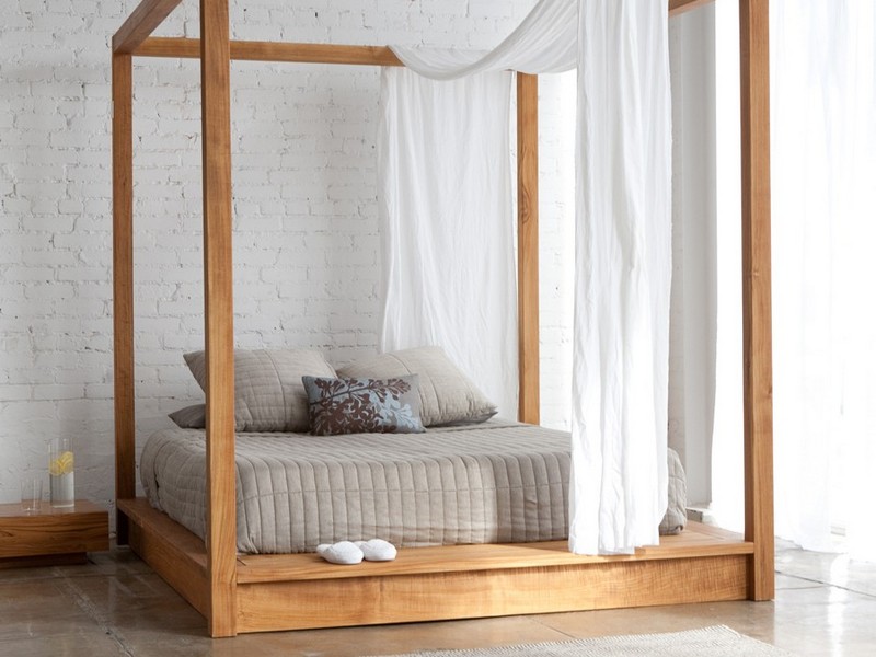 King Size Canopy Bed With Curtains