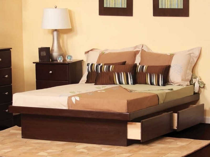 King Size Platform Bed With Drawers