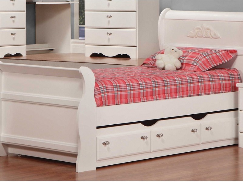 King Sleigh Bed Leather Headboard