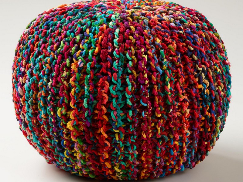 Knitted Pouf Ottoman Target