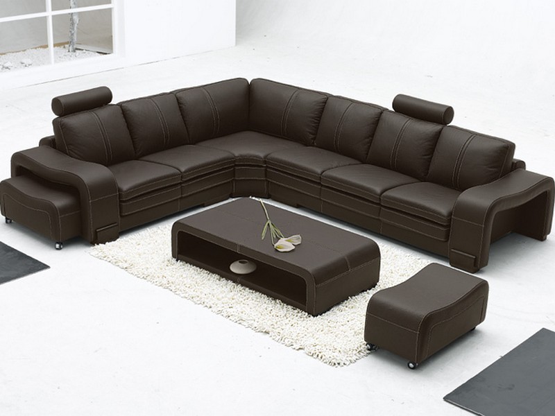 L Shaped Leather Sectional