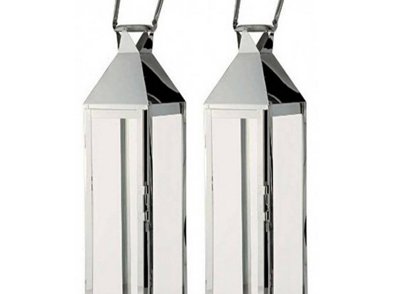 Large Silver Candle Lanterns