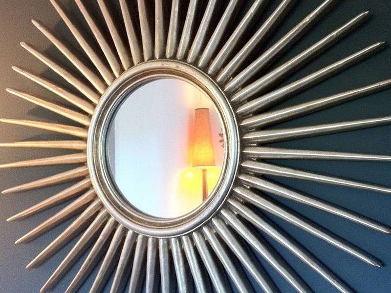 Large Silver Sunburst Mirror