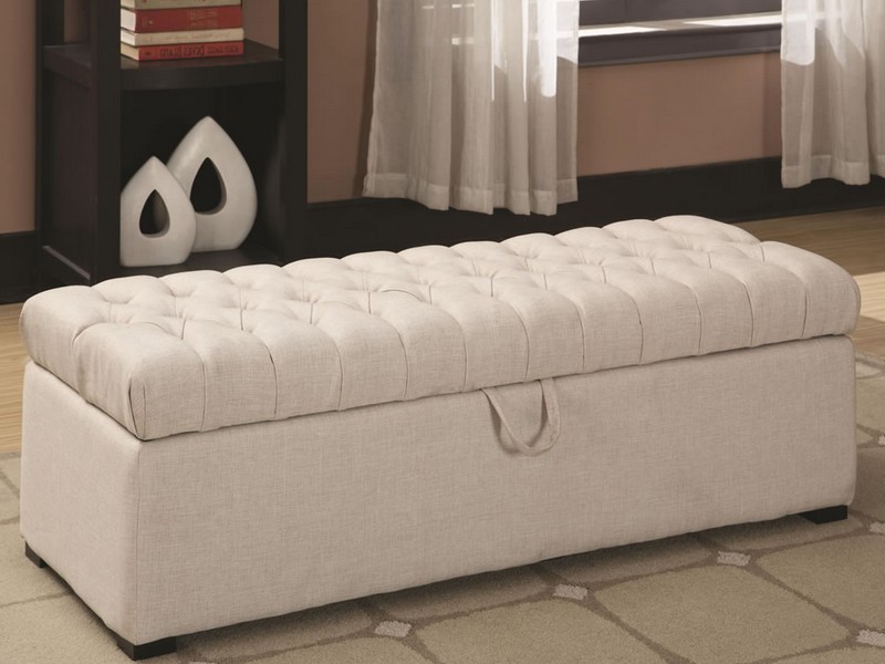 Large Tufted Storage Ottoman