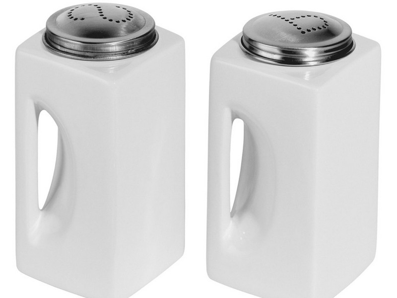 Large White Ceramic Salt And Pepper Shakers