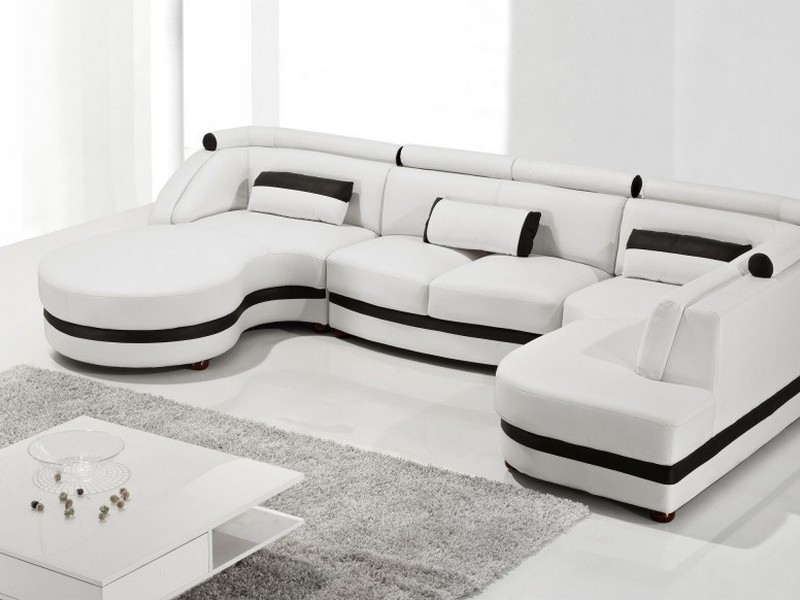 Leather And Cloth Sectional Sofas