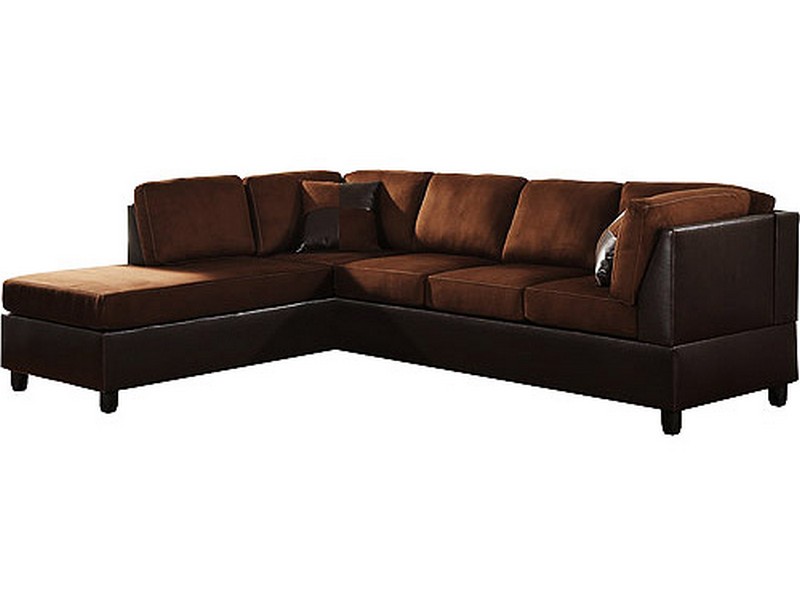 Leather And Microfiber Sectional