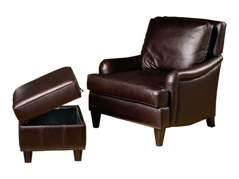 Leather Chair And Ottoman Set