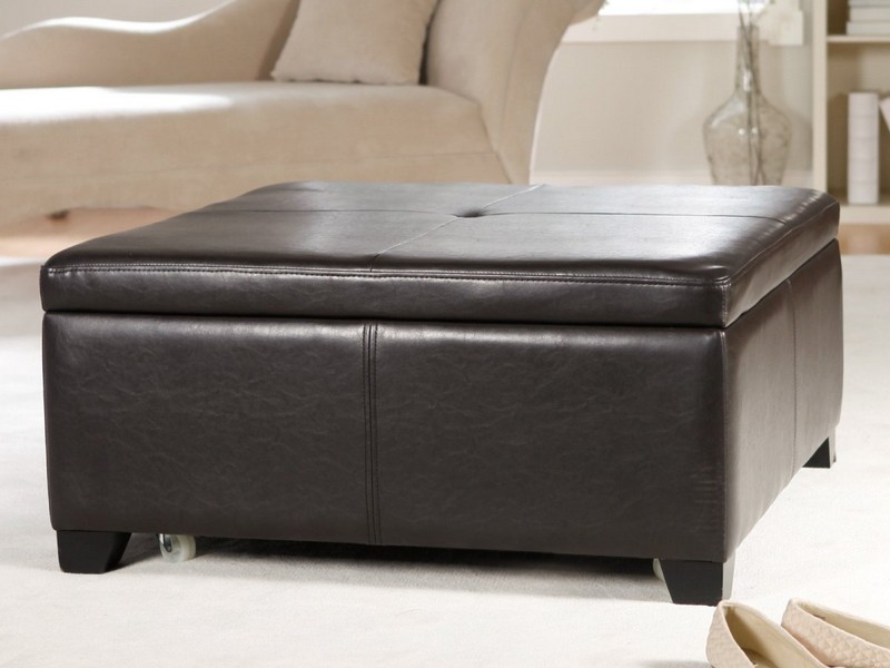 Leather Coffee Table With Storage