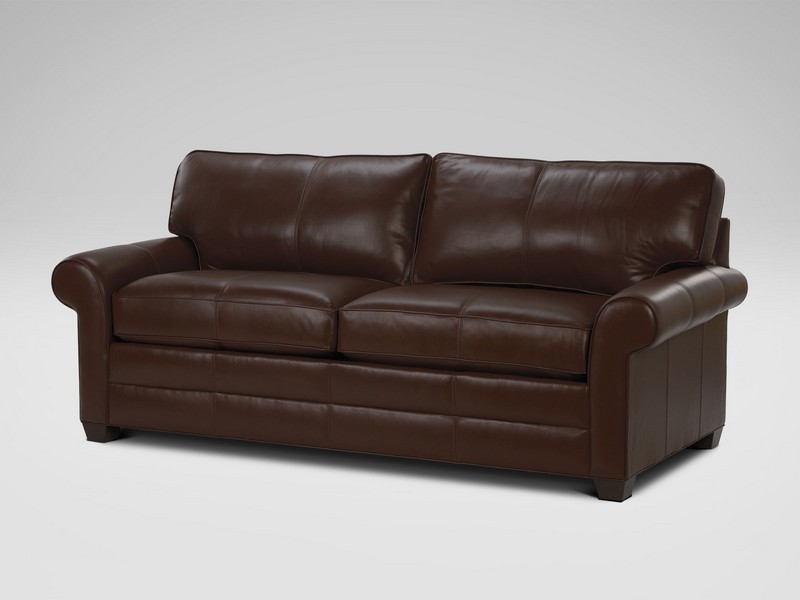 Leather English Roll Arm Sofa