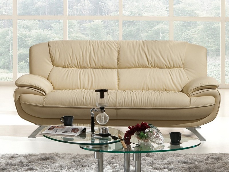 Leather Loveseat With Ottoman