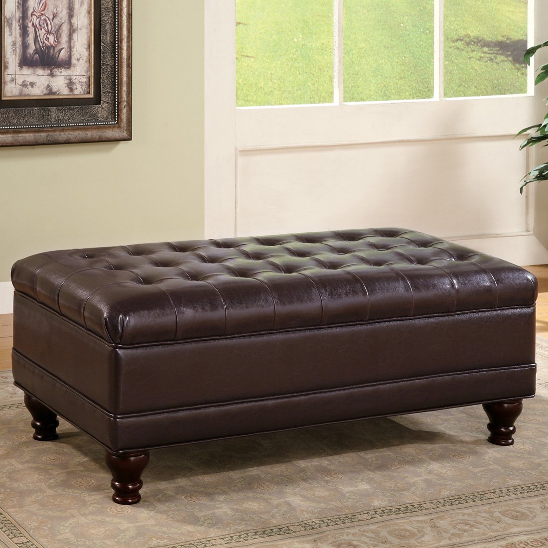 Leather Ottoman Coffee Table With Storage