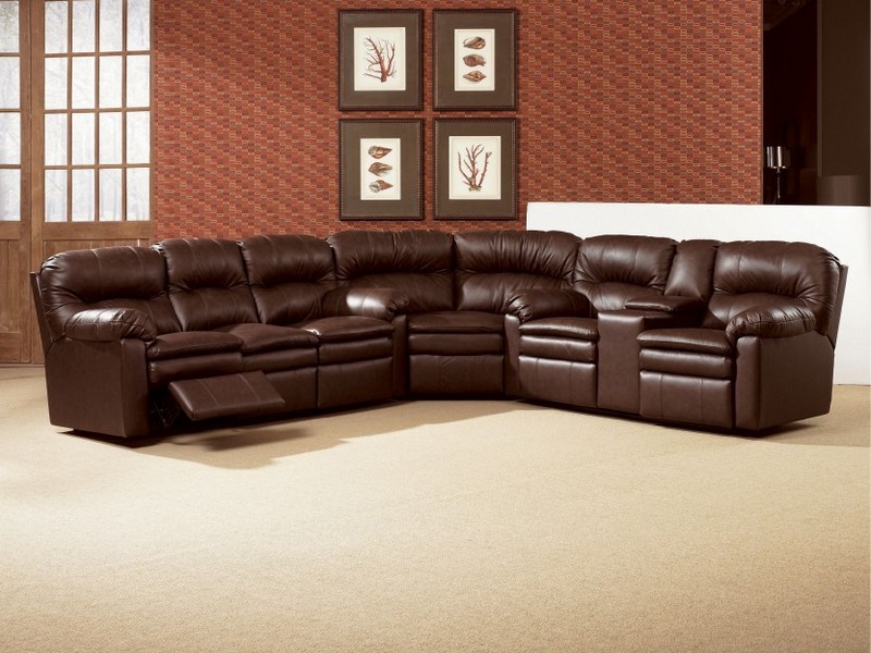 Leather Power Recliner Sectional