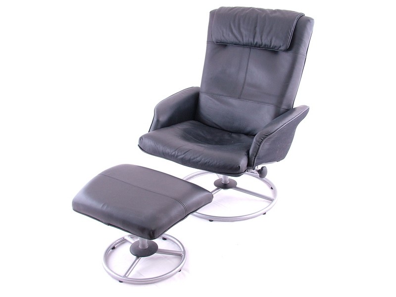 Leather Reclining Chair And Footstool