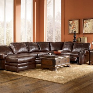Leather Sectional Power Recliner