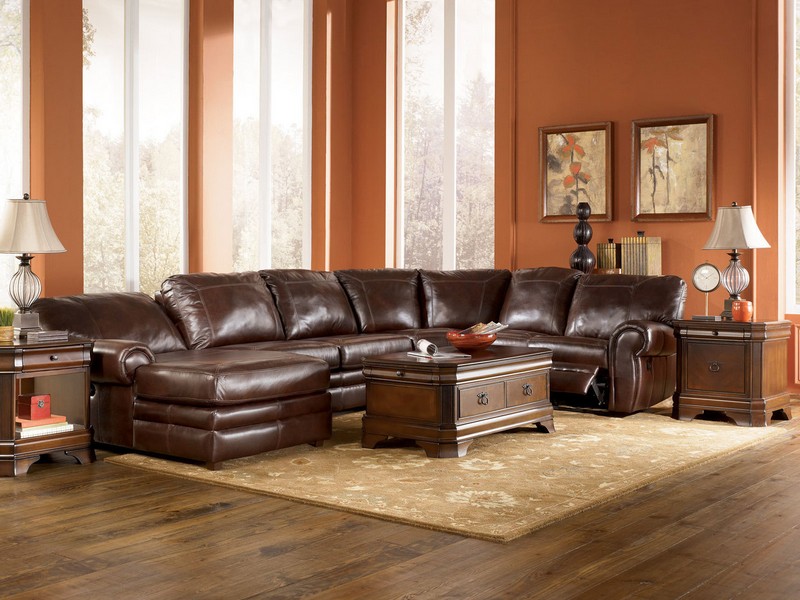 Leather Sectional Power Recliner