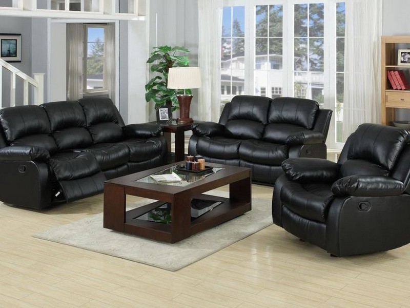 Leather Sofa Recliner Set