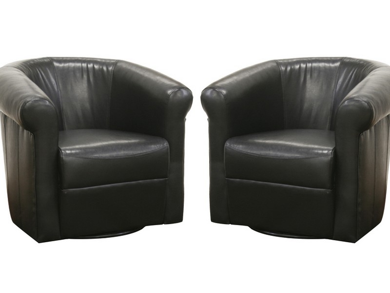 Leather Swivel Club Chair