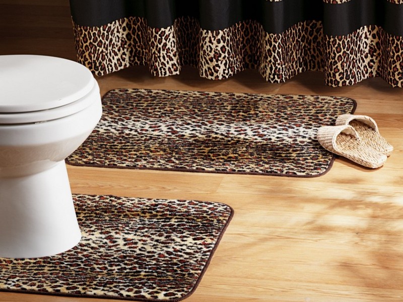 Leopard Print Bathroom Rugs